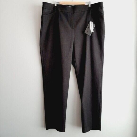 New - PENNINGTONS Savvy-Fit Straight-Leg Pant Pinstripe PLUS Sz 28 - Picture 2 of 11
